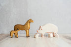 Wood Carved Pig with piglets by PoppyBabyCo