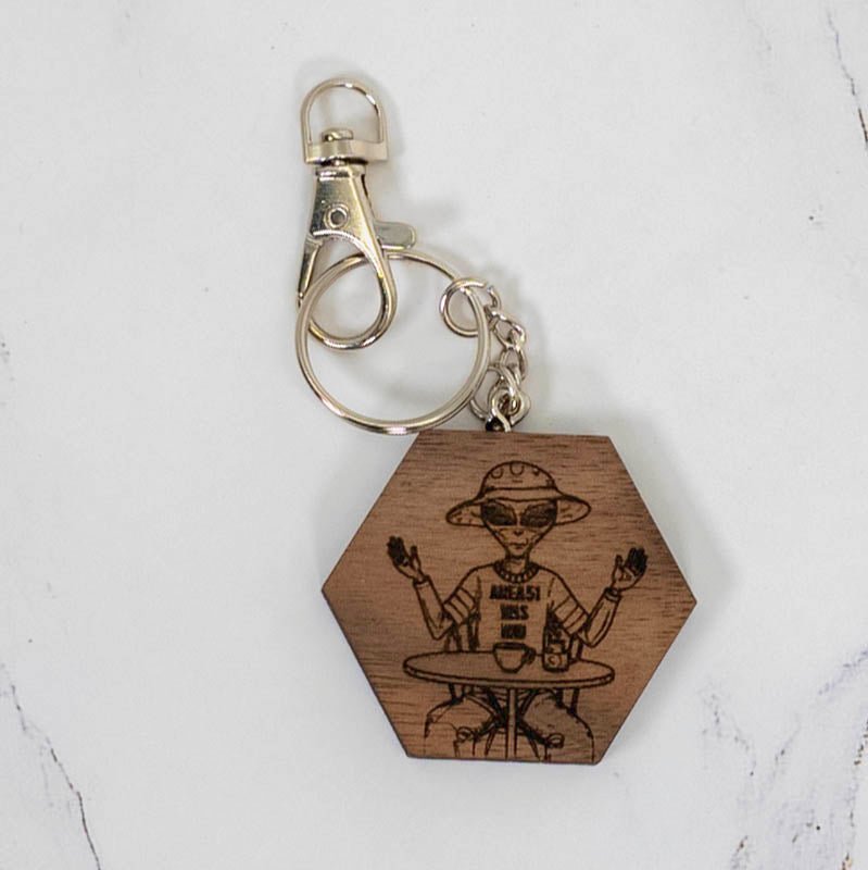 Wood Keychain | Area 51 Keychains La Vie Bien Wood Keychain | Area 51