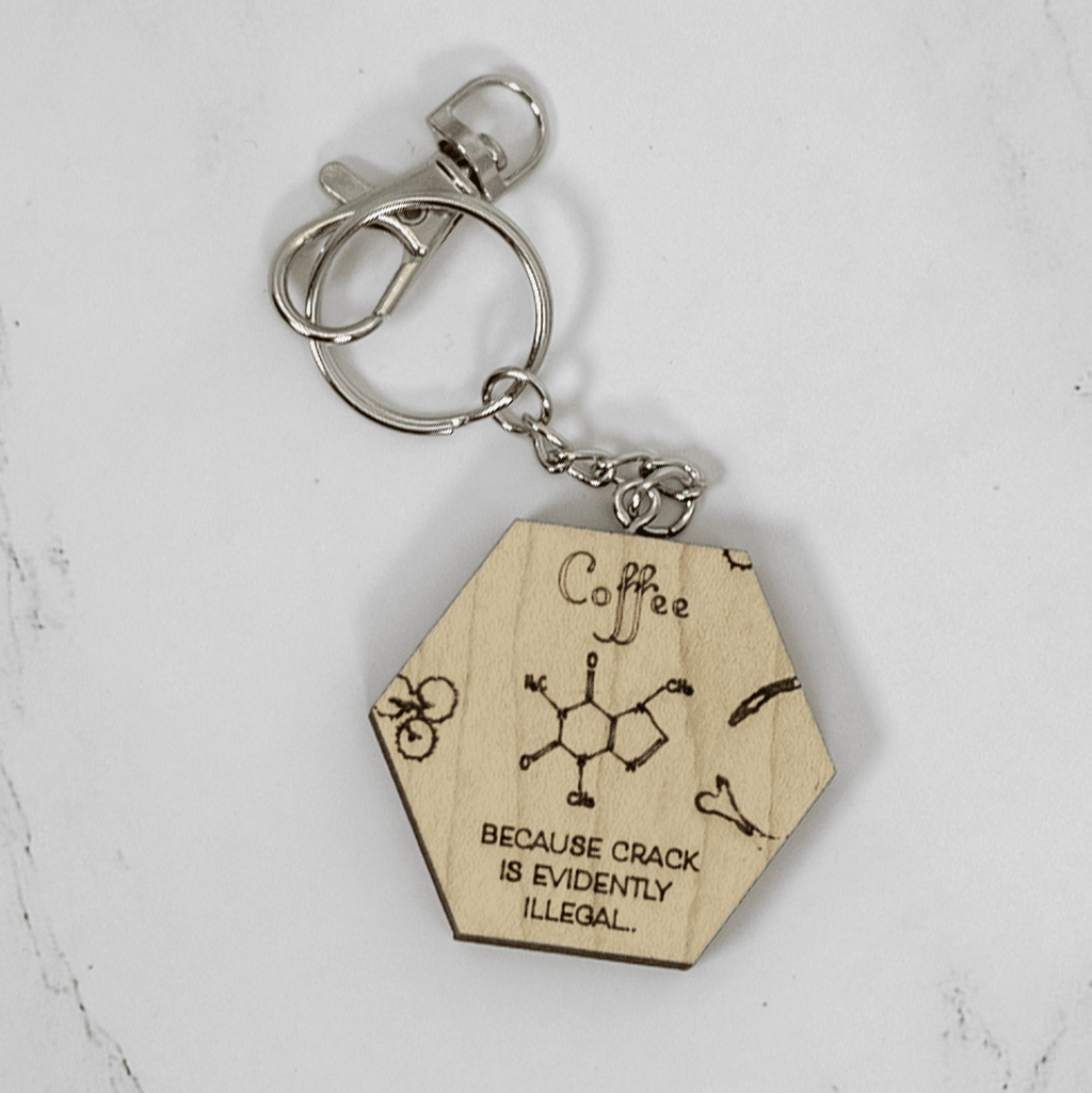 Wood Keychain | Caffeine Keychains La Vie Bien Wood Keychain | Caffeine