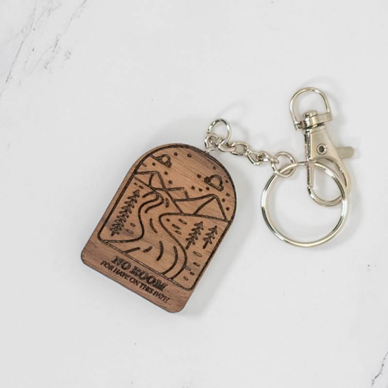 Wood Keychain | No Hate Trail - Arch Keychains La Vie Bien Wood Keychain | No Hate Trail - Arch