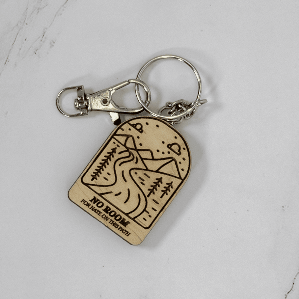 Wood Keychain | No Hate Trail - Arch Keychains La Vie Bien Wood Keychain | No Hate Trail - Arch