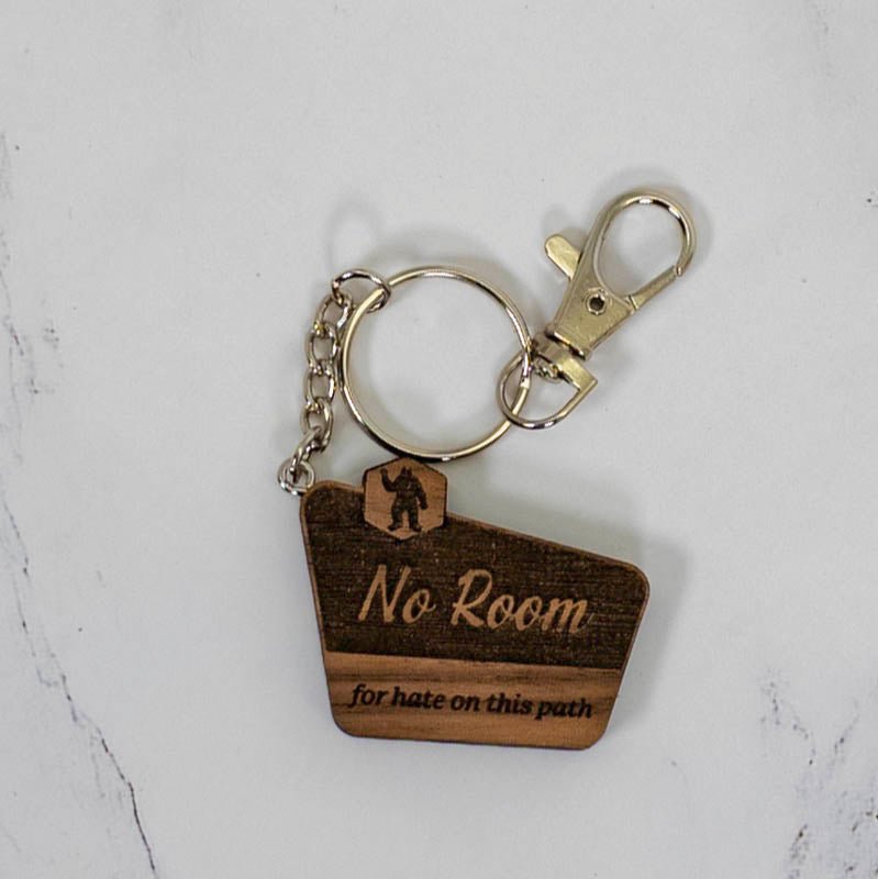 Wood Keychain | No Hate Trail - Sign Keychains La Vie Bien Wood Keychain | No Hate Trail - Sign