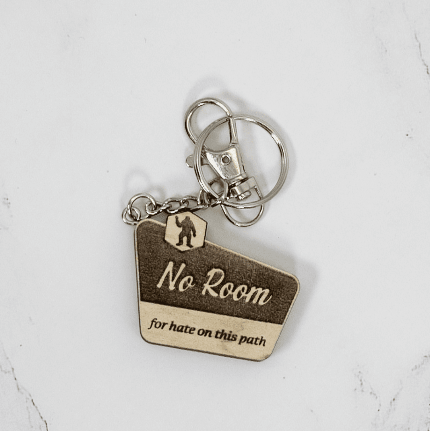 Wood Keychain | No Hate Trail - Sign Keychains La Vie Bien Wood Keychain | No Hate Trail - Sign