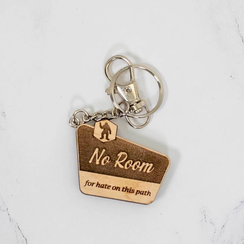 Wood Keychain | No Hate Trail - Sign Keychains La Vie Bien Wood Keychain | No Hate Trail - Sign