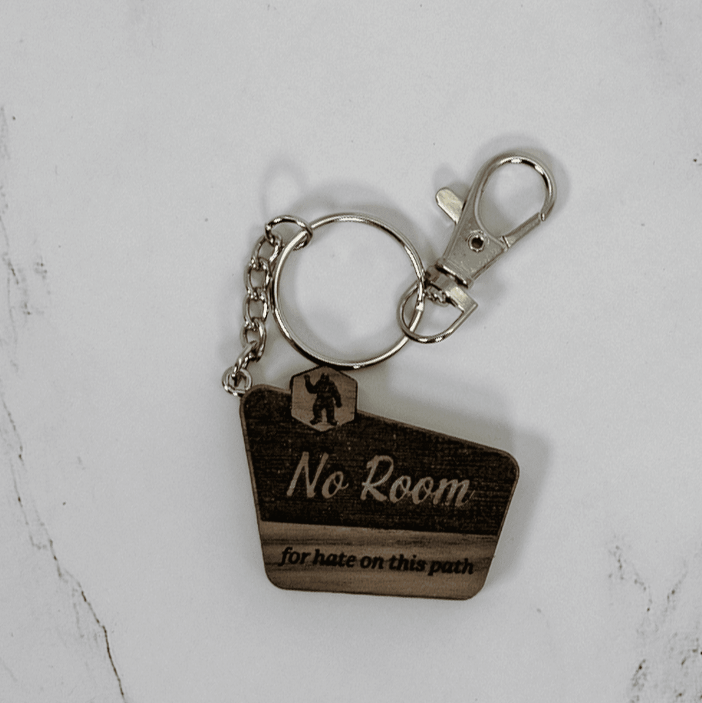 Wood Keychain | No Hate Trail - Sign Keychains La Vie Bien Wood Keychain | No Hate Trail - Sign