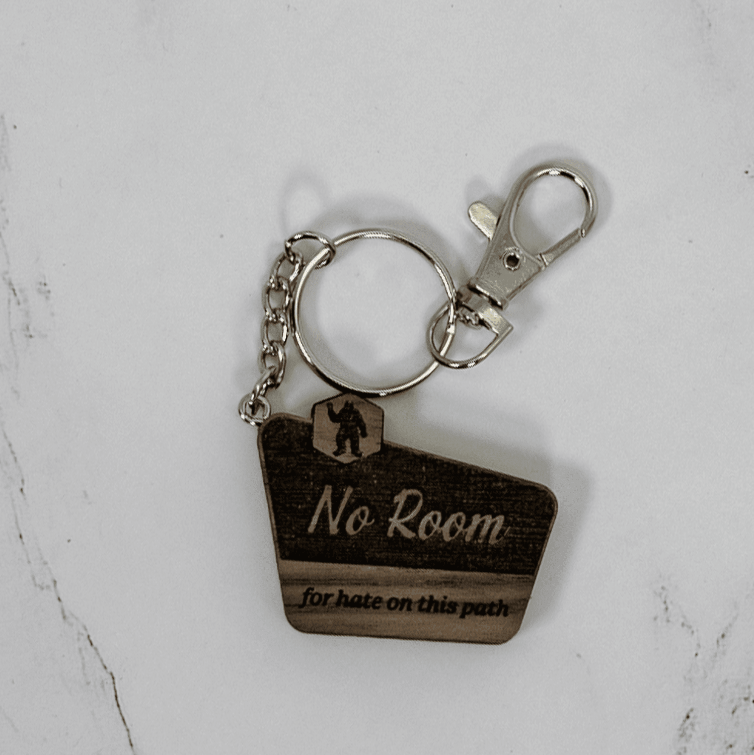 Wood Keychain | No Hate Trail - Sign Keychains La Vie Bien Wood Keychain | No Hate Trail - Sign