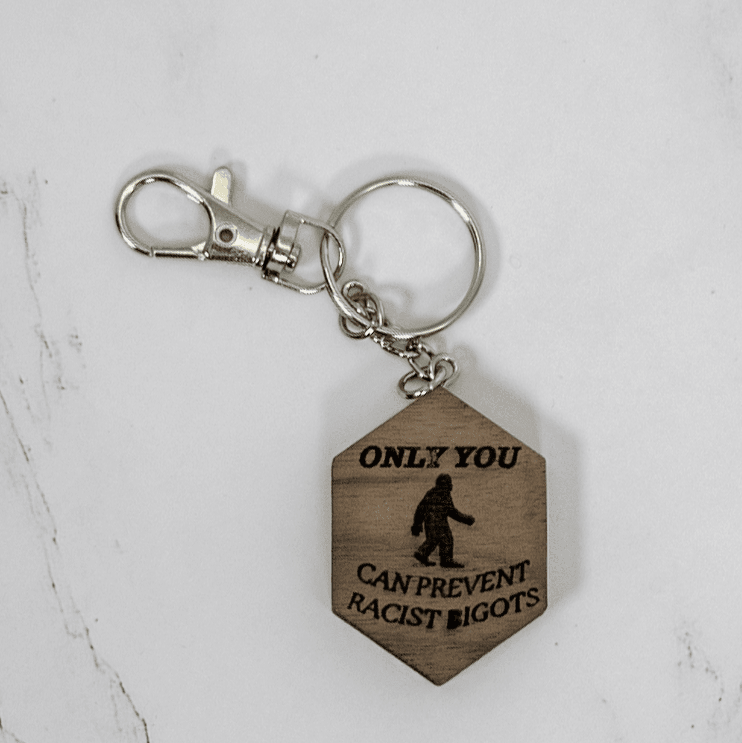 Wood Keychain, “Only You Can Prevent Racist Bigots” Keychains La Vie Bien Wood Keychain, “Only You Can Prevent Racist Bigots”