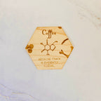 Wood Sticker Coffee Molecule Hex | Maple Cherry Hickory Stickers La Vie Bien Wood Sticker Coffee Molecule Hex | Maple Cherry Hickory
