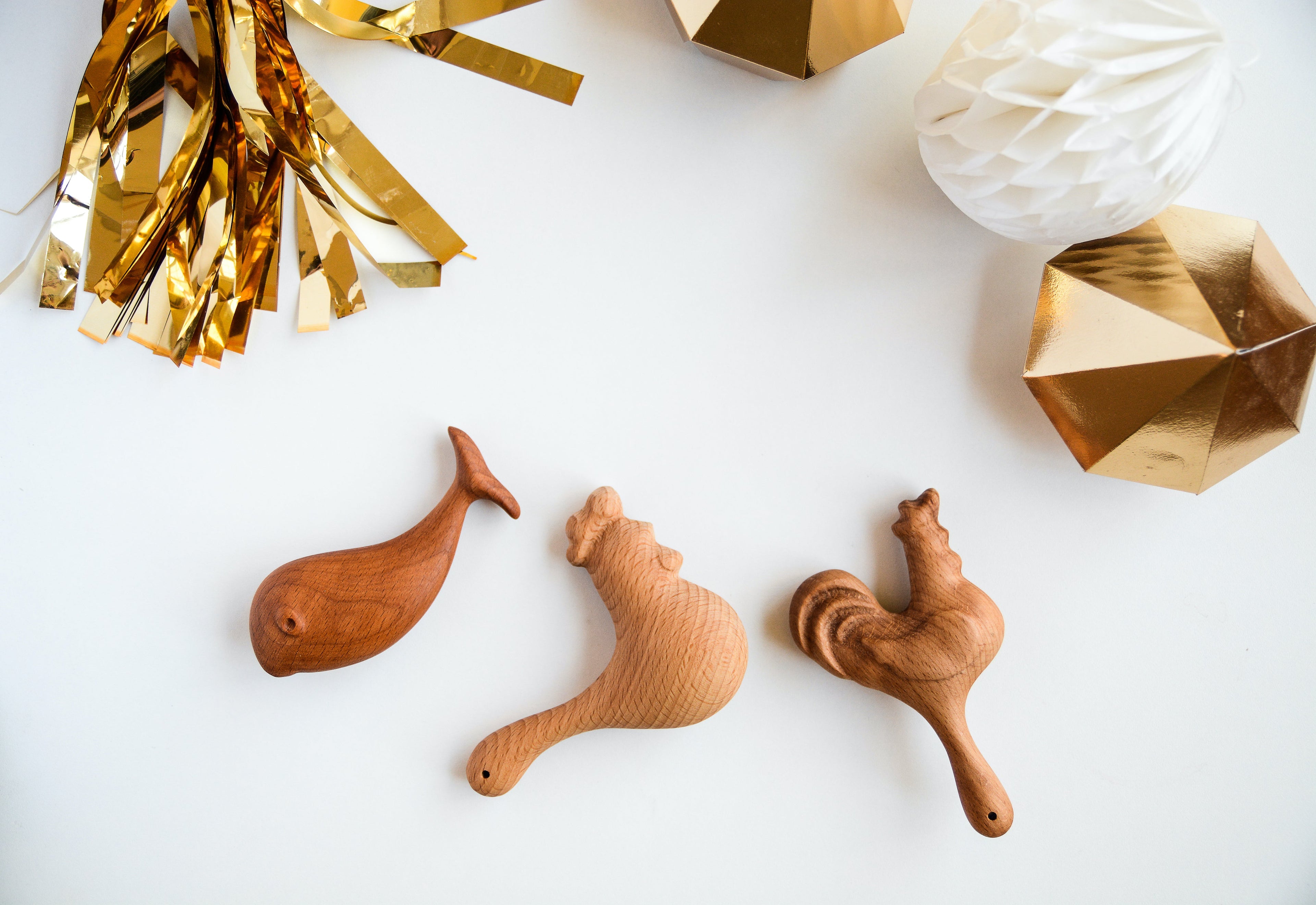 Organic Wooden Rattle toy Whale