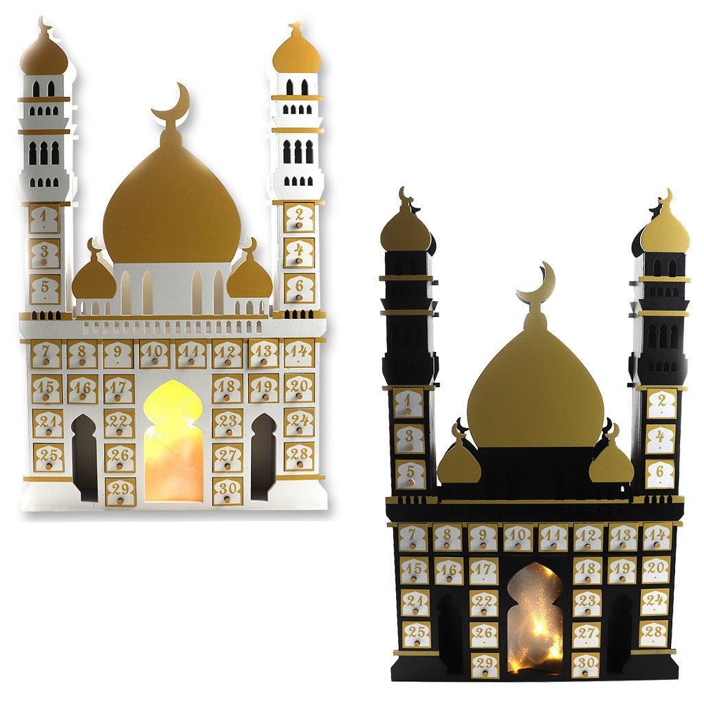 Wooden Arabic Castle Ramadan Countdown (MAC384) La Vie Bien Wooden Arabic Castle Ramadan Countdown (MAC384)