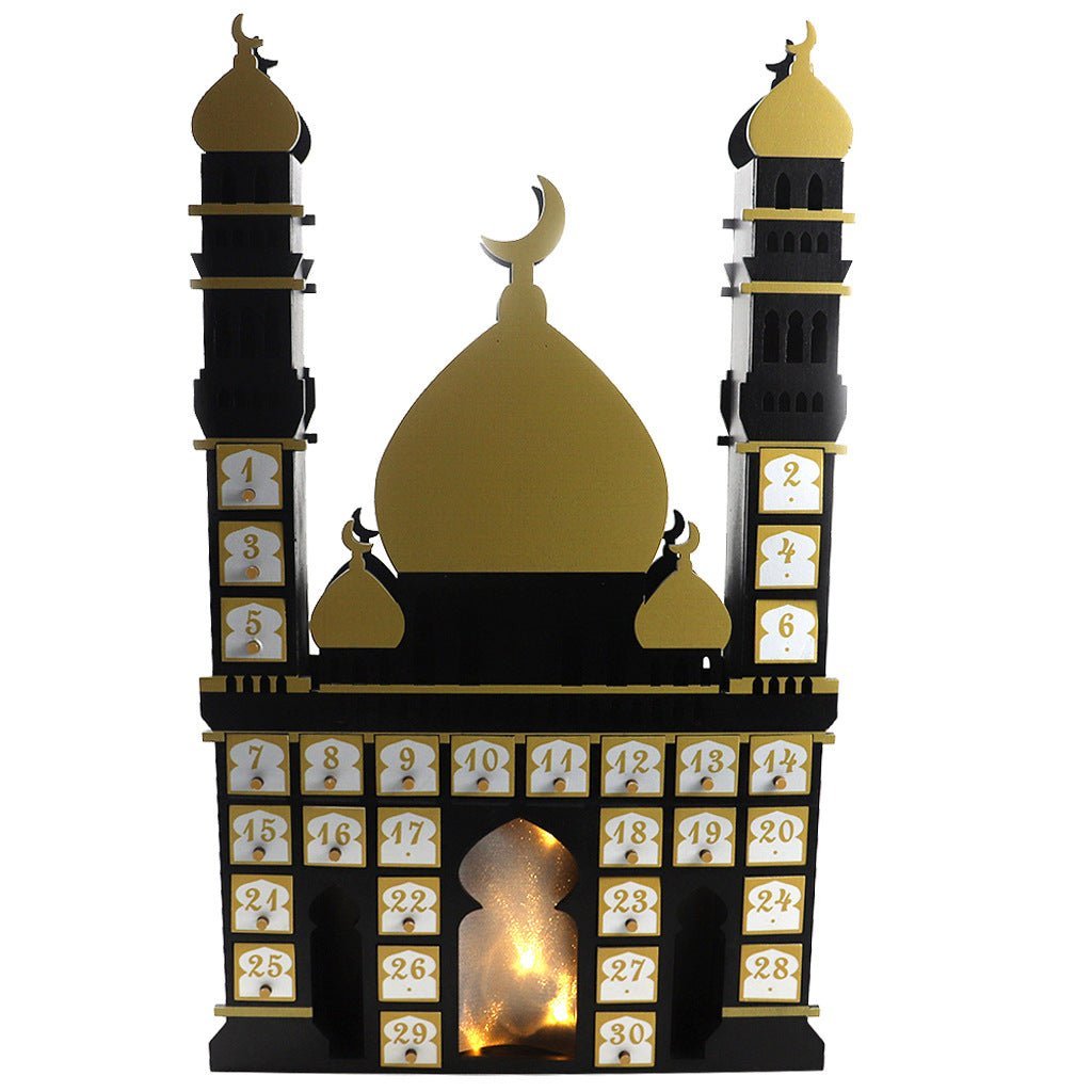 Wooden Arabic Castle Ramadan Countdown (MAC384) La Vie Bien Wooden Arabic Castle Ramadan Countdown (MAC384)