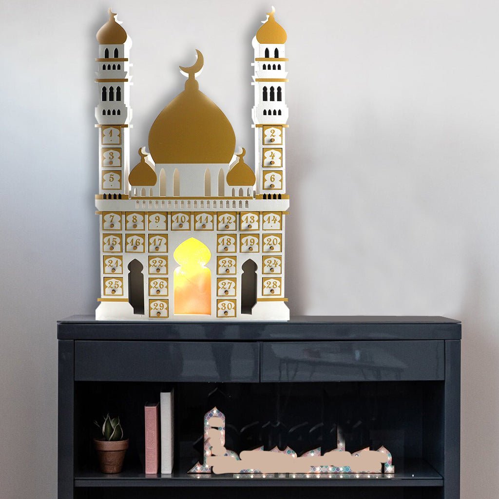 Wooden Arabic Castle Ramadan Countdown (MAC384) La Vie Bien Wooden Arabic Castle Ramadan Countdown (MAC384)