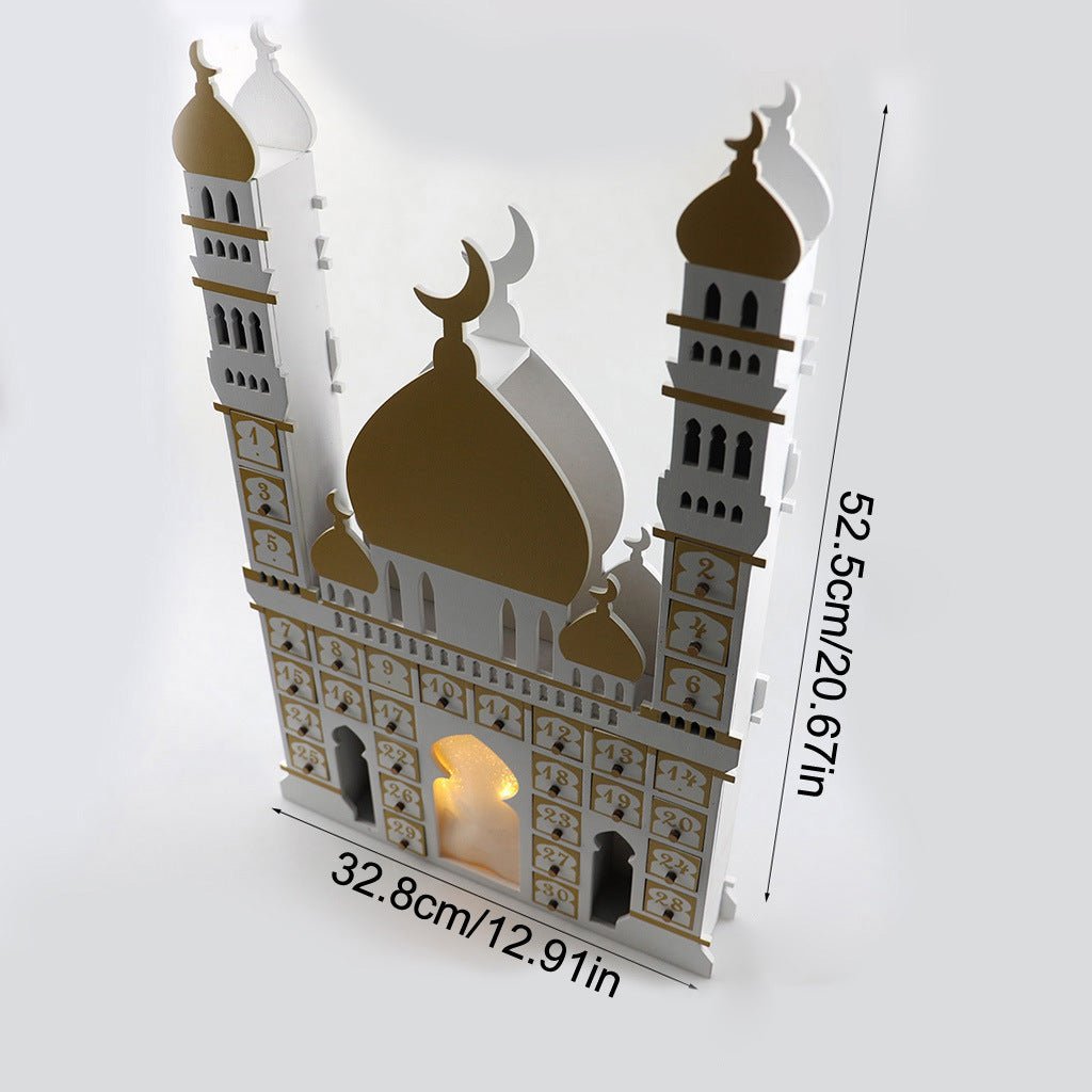 Wooden Arabic Castle Ramadan Countdown (MAC384) La Vie Bien Wooden Arabic Castle Ramadan Countdown (MAC384)