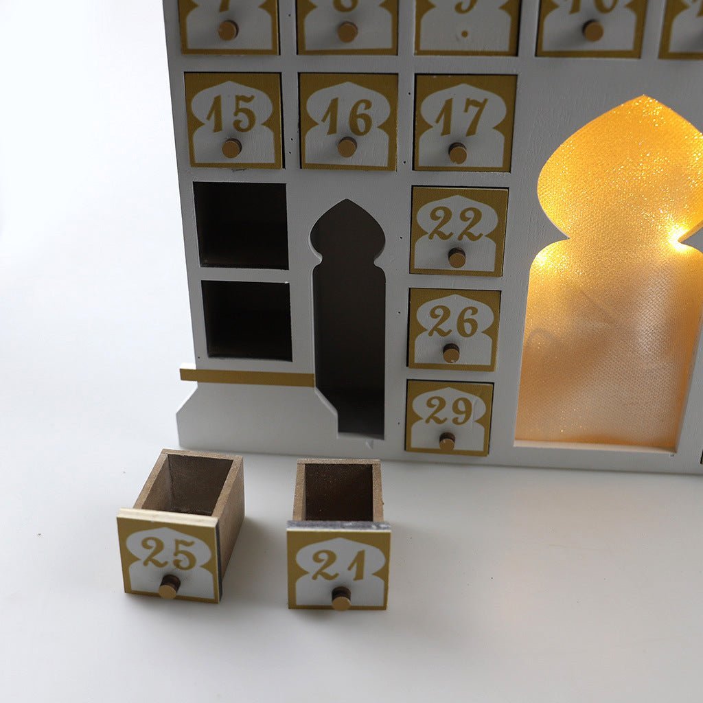 Wooden Arabic Castle Ramadan Countdown (MAC384) La Vie Bien Wooden Arabic Castle Ramadan Countdown (MAC384)