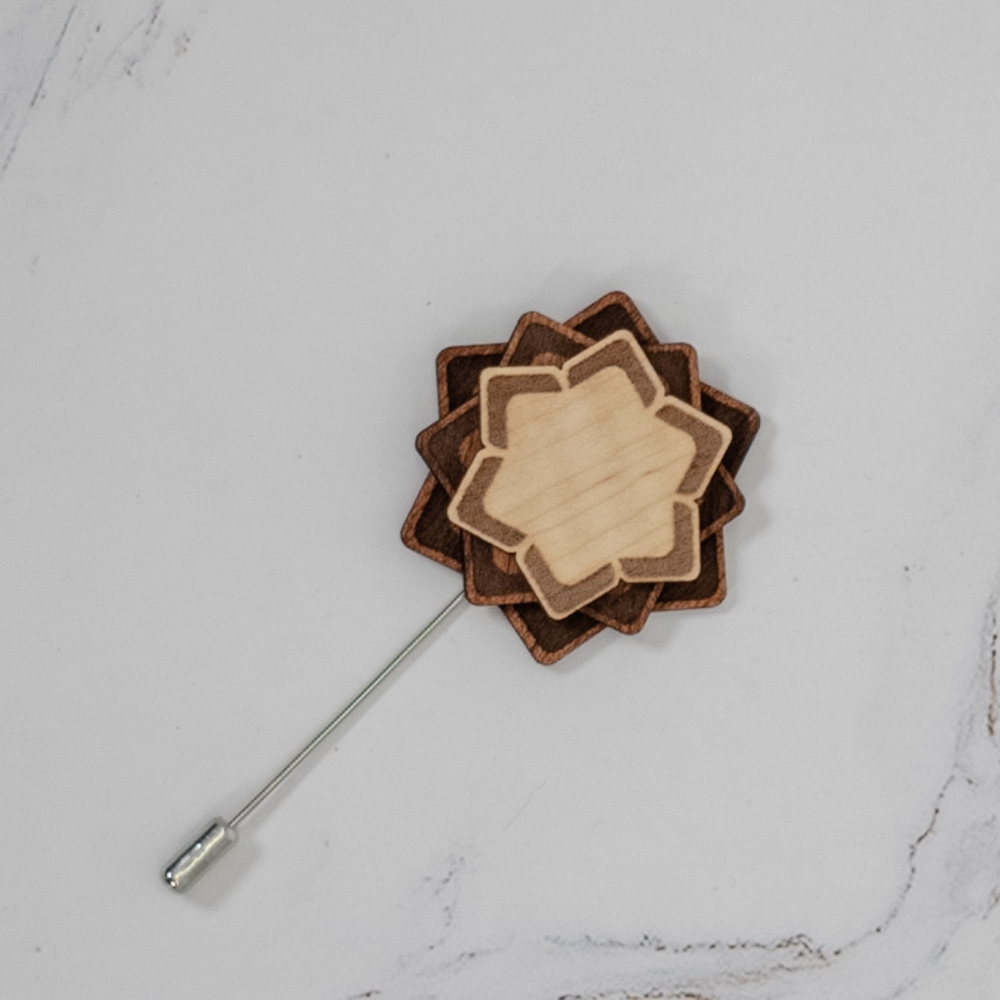 Wooden Brooch | Layered Lotus Brooch La Vie Bien Wooden Brooch | Layered Lotus