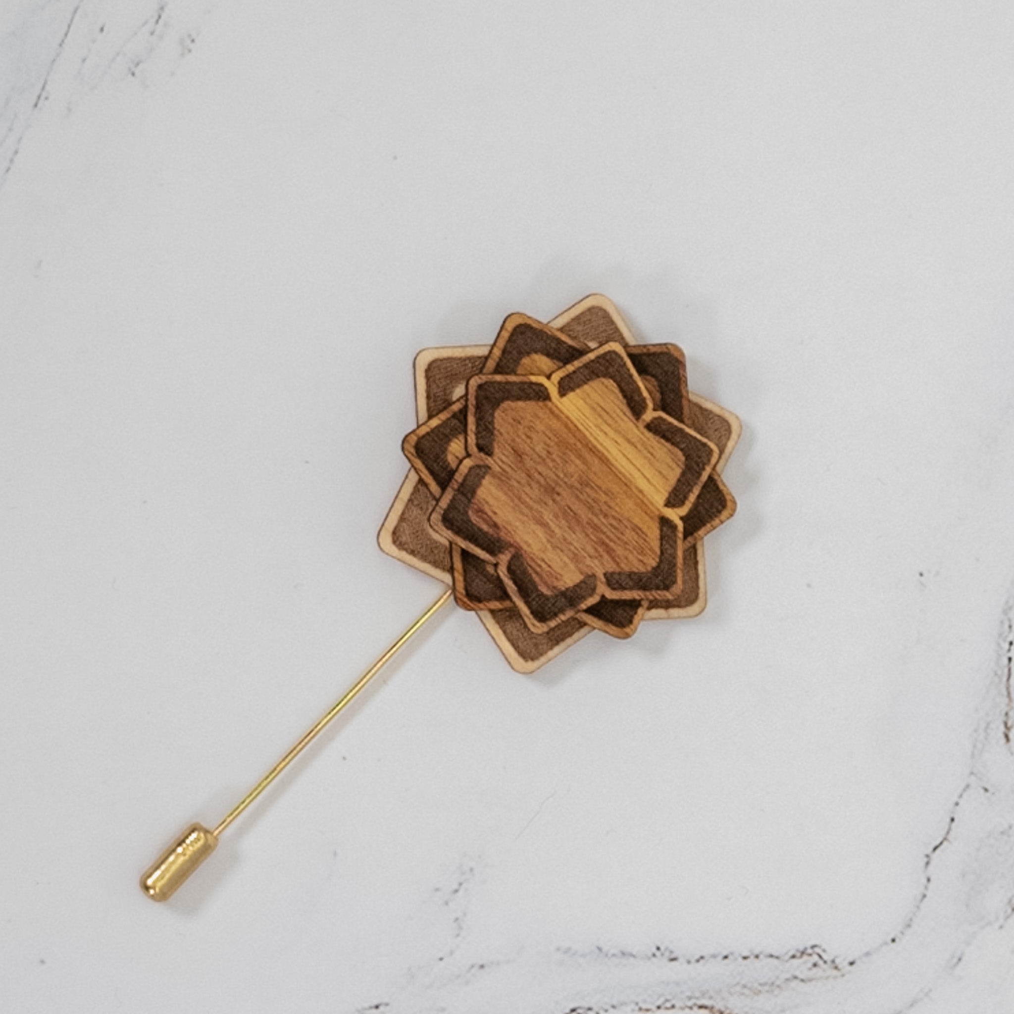 Wooden Brooch | Layered Lotus Brooch La Vie Bien Wooden Brooch | Layered Lotus