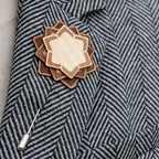 Wooden Brooch | Layered Lotus Brooch La Vie Bien Wooden Brooch | Layered Lotus