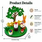 Wooden Bunny Figurine Decorating Easter Eggs Tabletop Scene 4.2 Inches Tall Easter > Figurines > Bunnies La Vie Bien Wooden Bunny Figurine Decorating Easter Eggs Tabletop Scene 4.2 Inches Tall