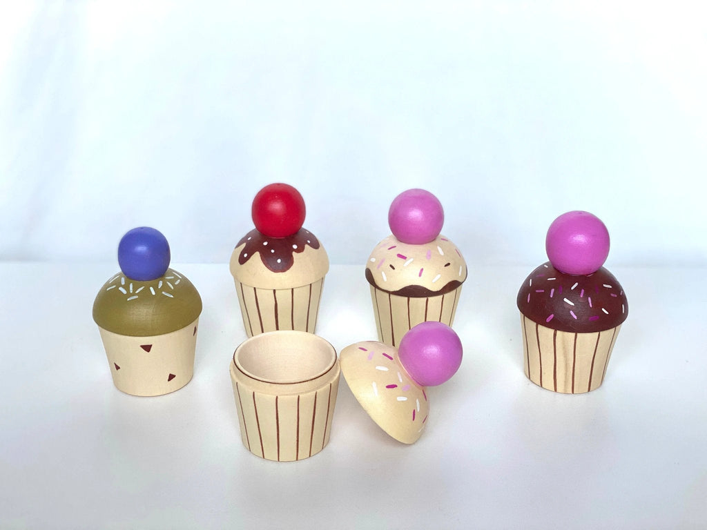 Wooden Cupcake Toy by PoppyBabyCo
