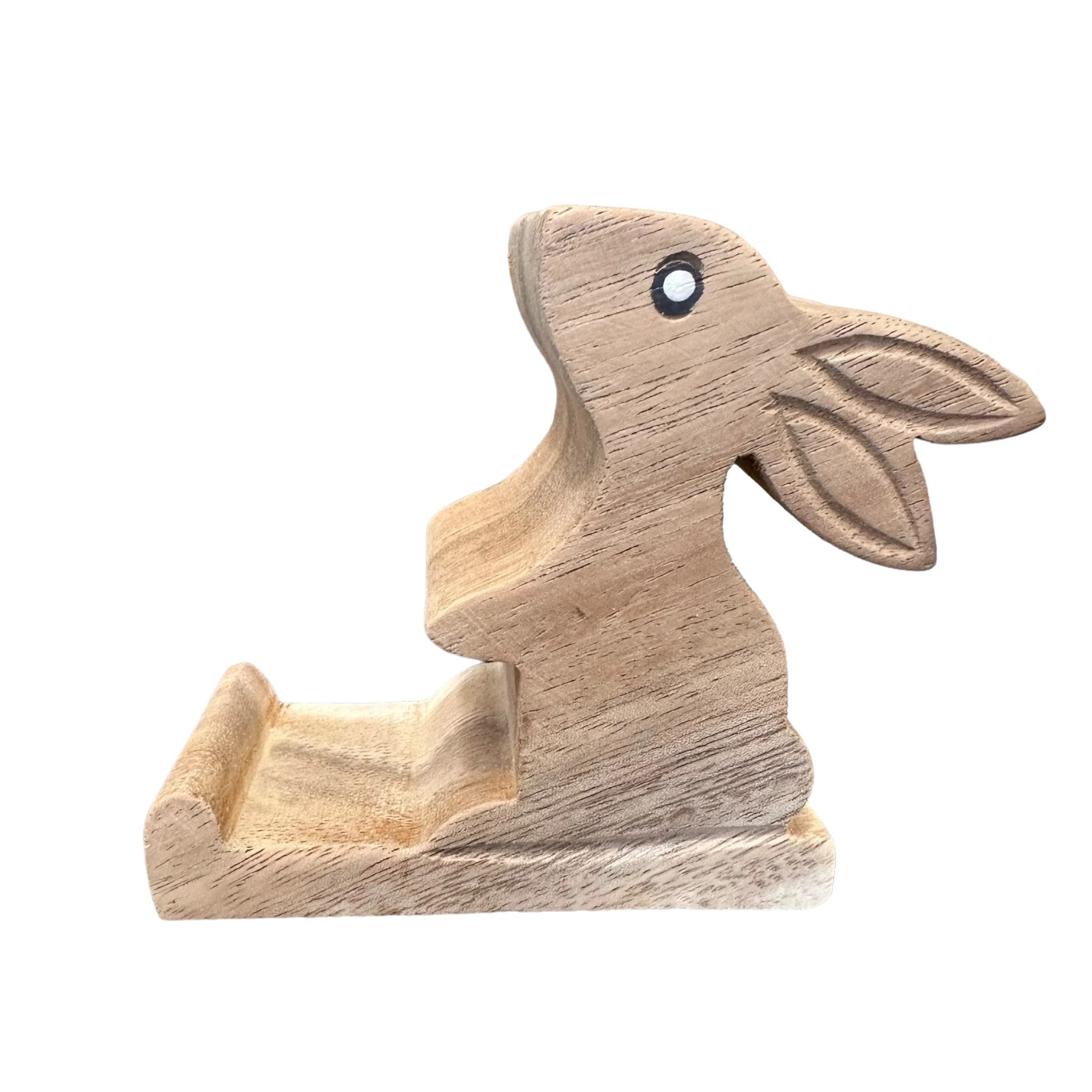 Wooden Cute Rabbit Phone Holder by Music Frog Co