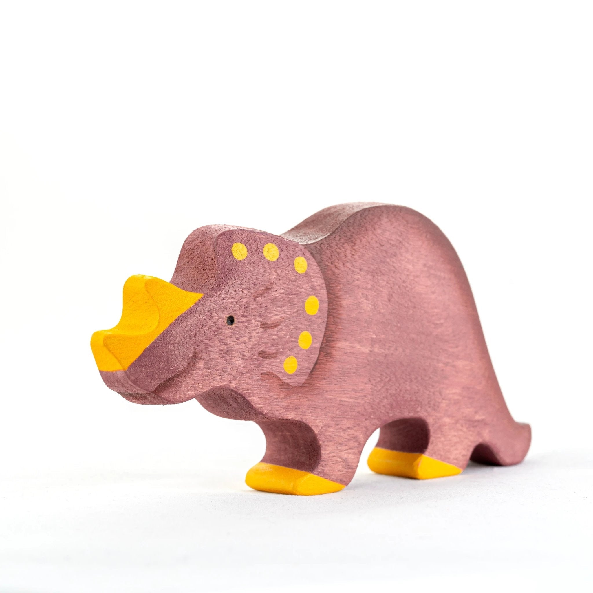 Wooden Dinosaur toy set painted- 6 pieces by PoppyBabyCo