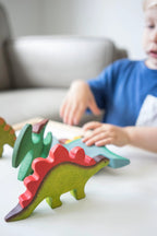 Wooden Dinosaur toy set painted- 6 pieces by PoppyBabyCo