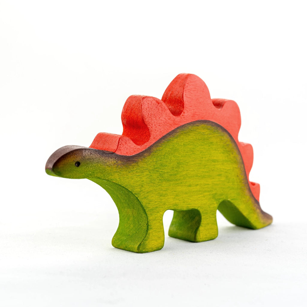 Wooden Dinosaur toy set painted- 6 pieces by PoppyBabyCo