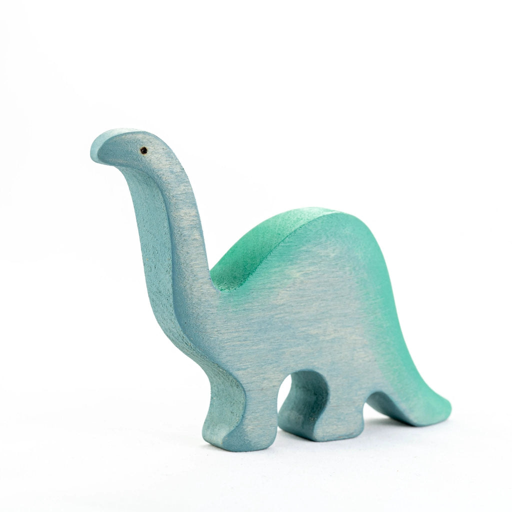 Wooden Dinosaur toy set painted- 6 pieces by PoppyBabyCo