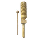 Wooden Double Guiro – Natural Wood Percussion Instrument for Music Learning by Music Frog Co