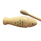 wooden-fish-guiro-hand-percussion-instrument-with-mallet by Music Frog Co