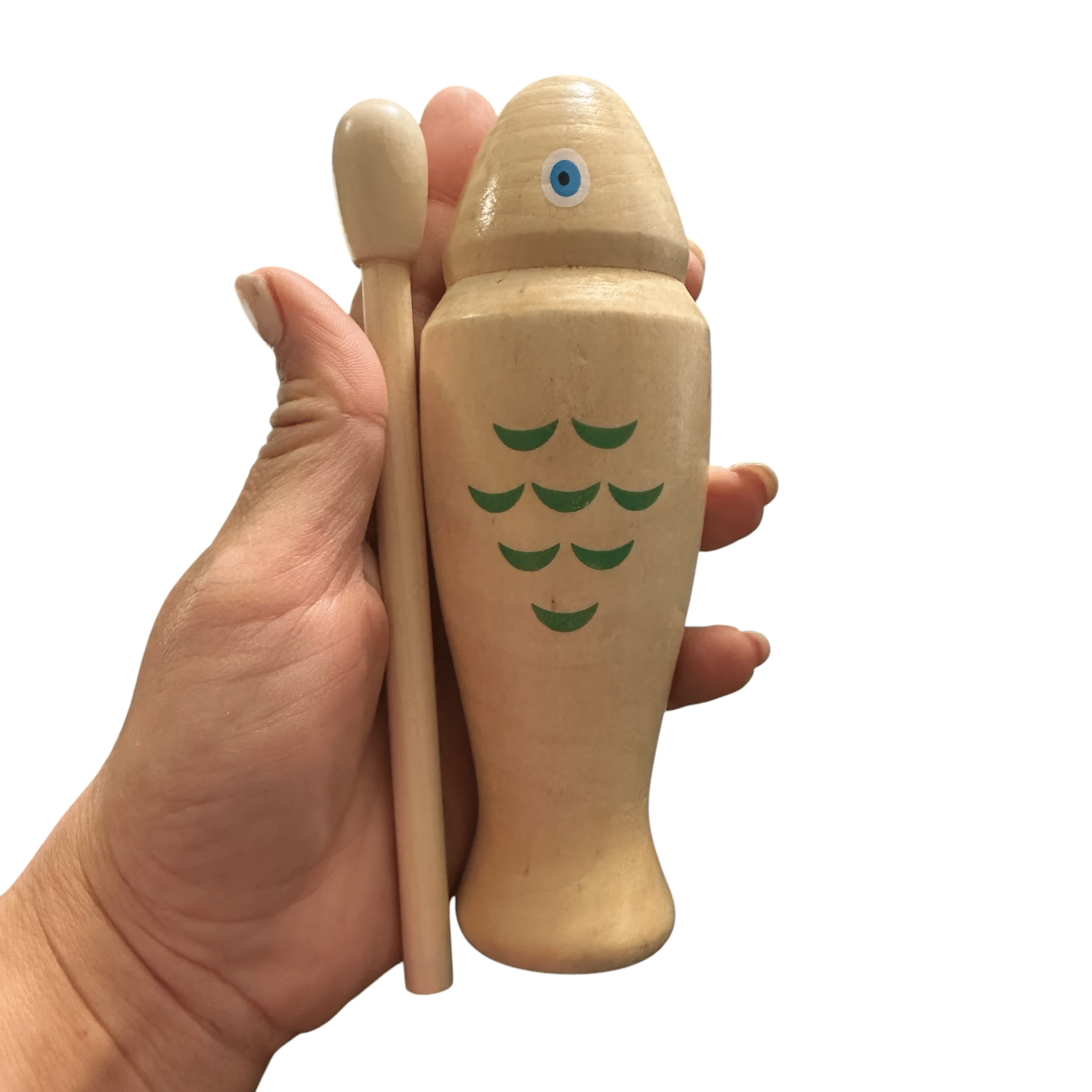 wooden-fish-guiro-hand-percussion-instrument-with-mallet by Music Frog Co