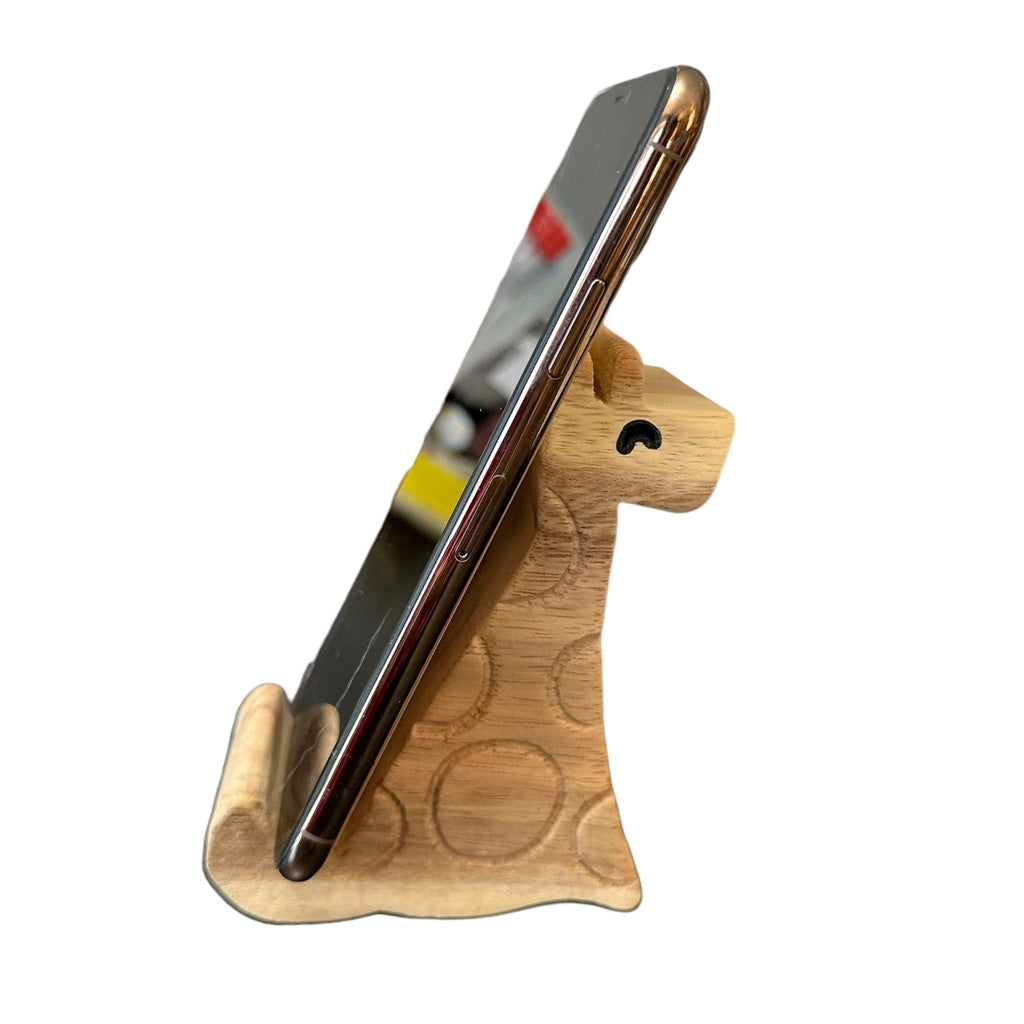Wooden Giraffe Phone Holder by Music Frog Co