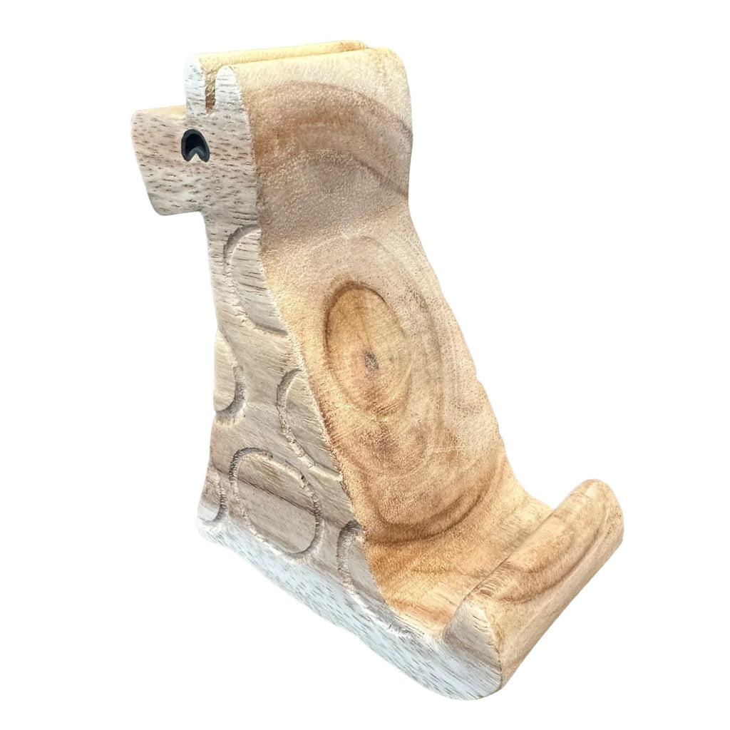 Wooden Giraffe Phone Holder by Music Frog Co