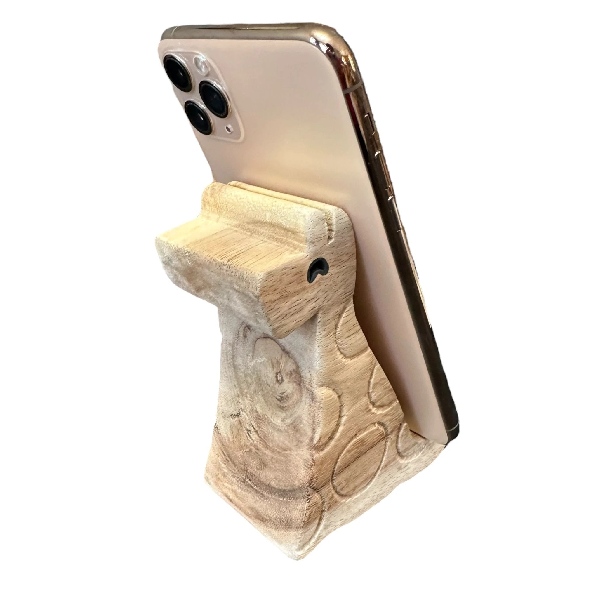 Wooden Giraffe Phone Holder by Music Frog Co