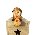 Wooden Giraffe Shelf Figurine Decoration by Music Frog Co