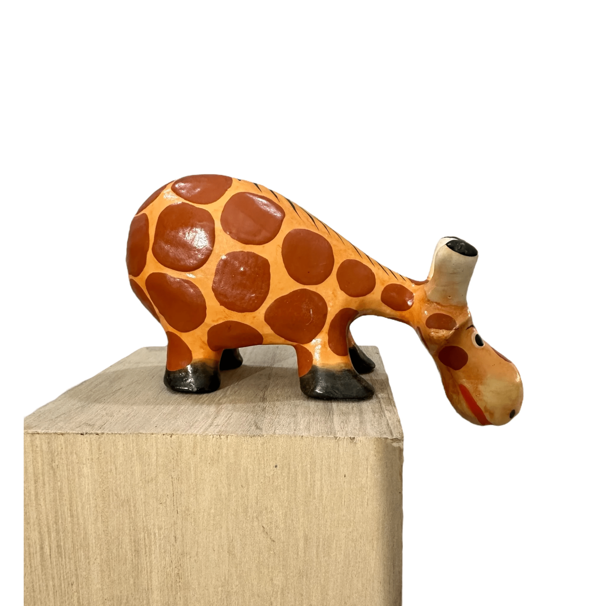 Wooden Giraffe Shelf Figurine Decoration by Music Frog Co