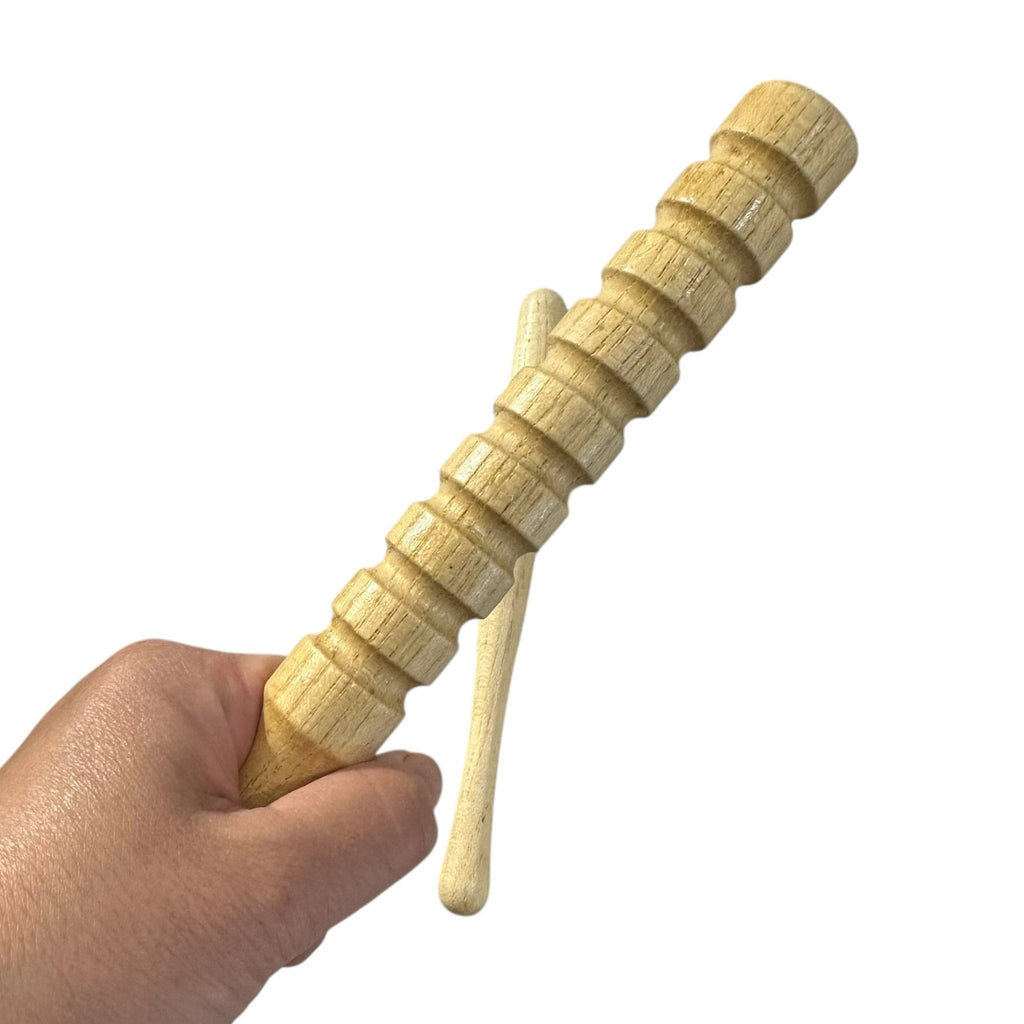 Wooden Guiro – Montessori Rhythm Instrument for Kids’ Music Learning by Music Frog Co