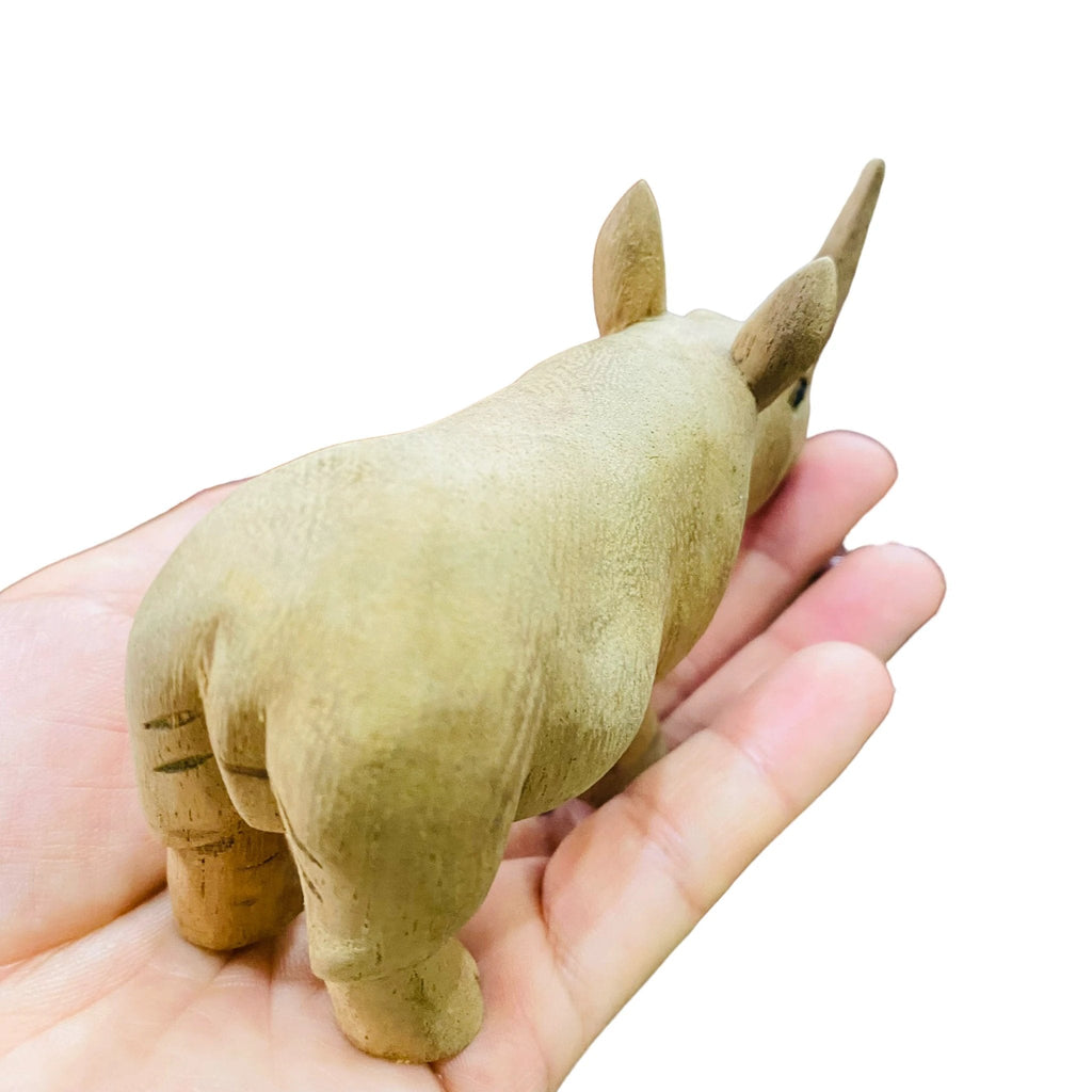 wooden-handcrafted-rhino-figurine-decoration by Music Frog Co