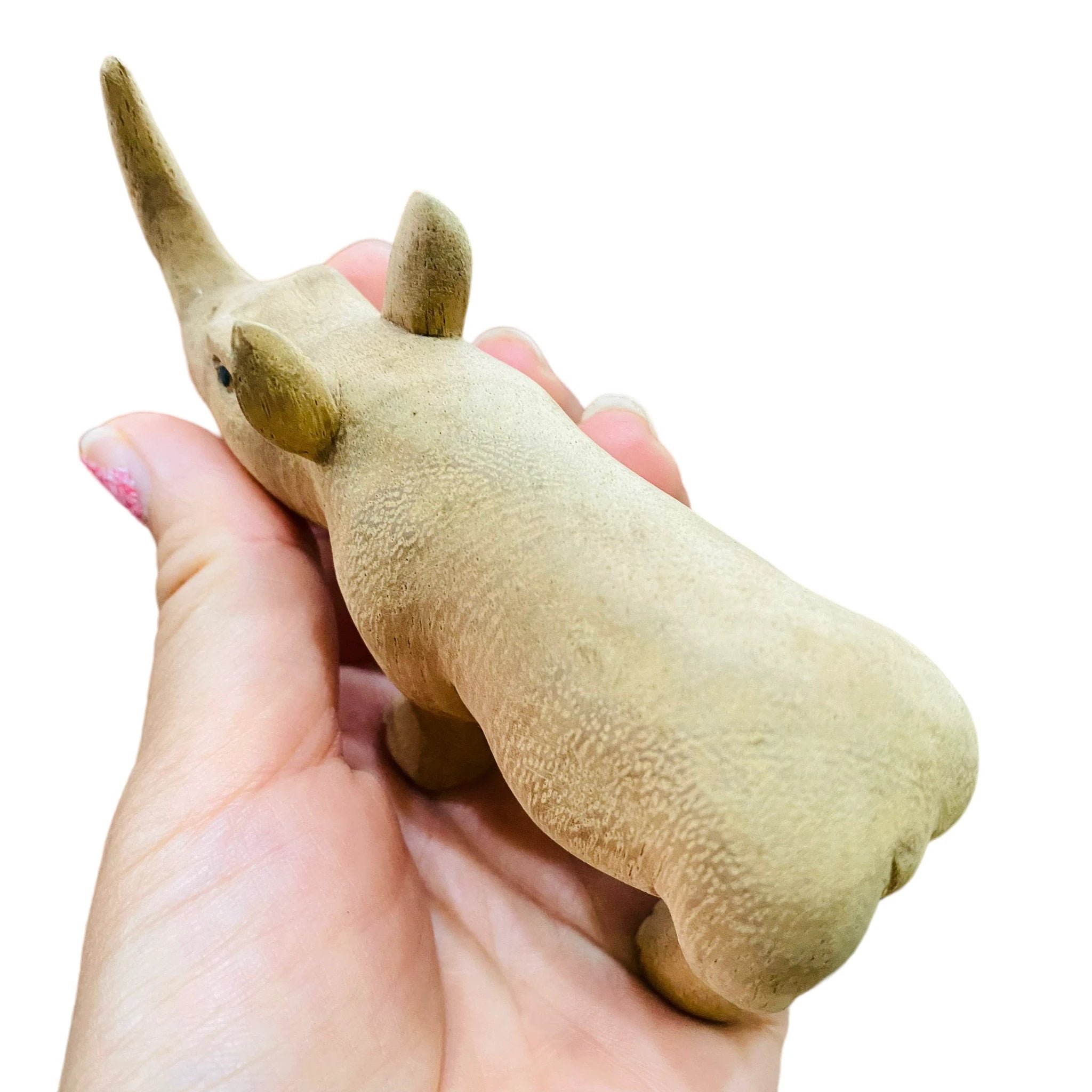 wooden-handcrafted-rhino-figurine-decoration by Music Frog Co