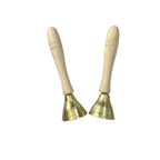 Wooden Handle Brass Bells – Set of 2 – Perfect for Music Learning & Kids’ Activities by Music Frog Co