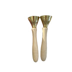 Wooden Handle Brass Bells – Set of 2 – Perfect for Music Learning & Kids’ Activities by Music Frog Co