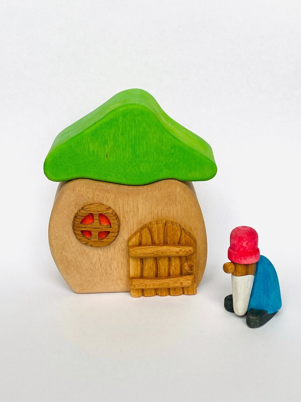 Wooden House with Gnome by PoppyBabyCo