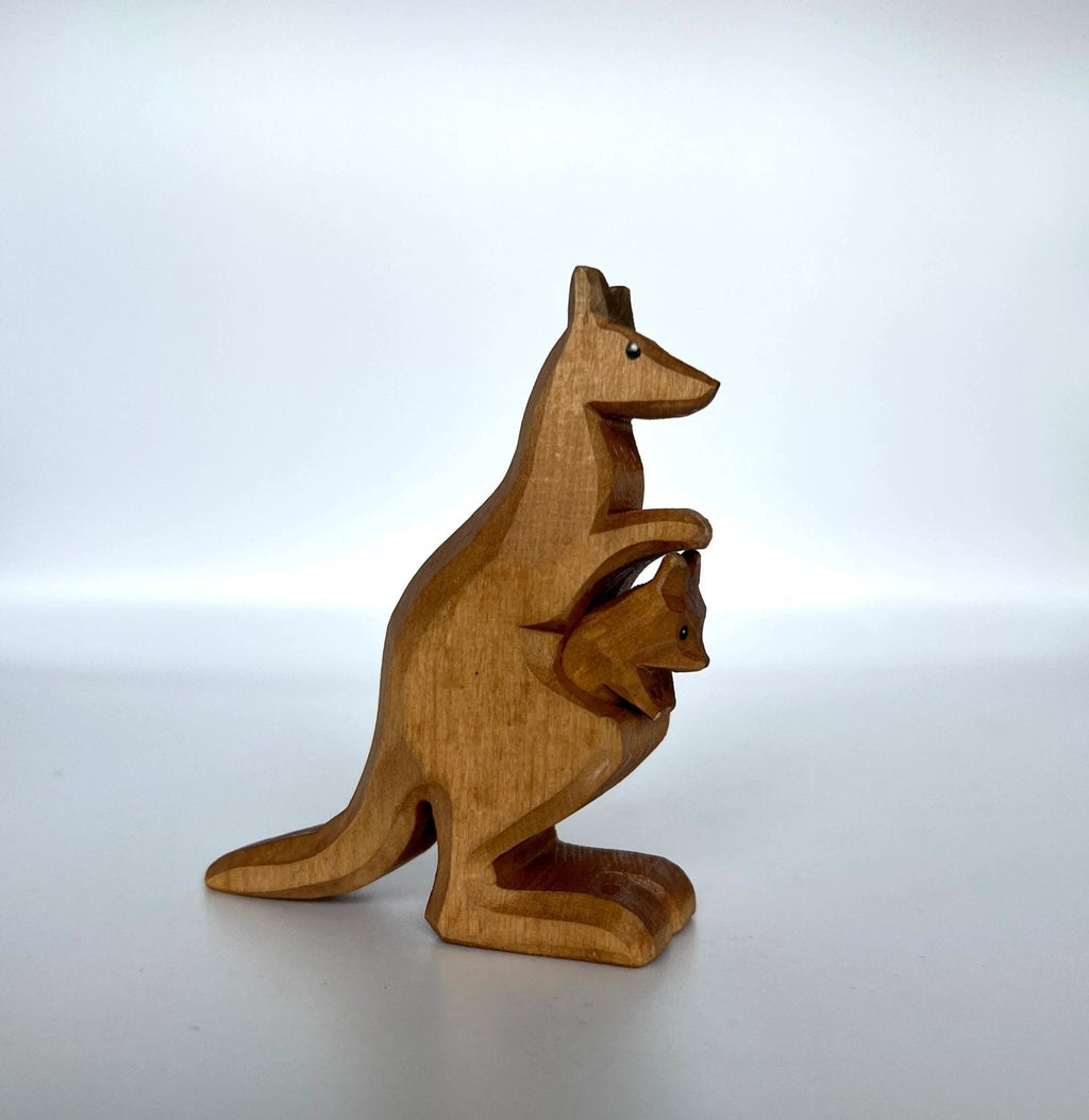Wooden Kangaroo with Baby by PoppyBabyCo