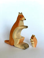 Wooden Kangaroo with Baby by PoppyBabyCo