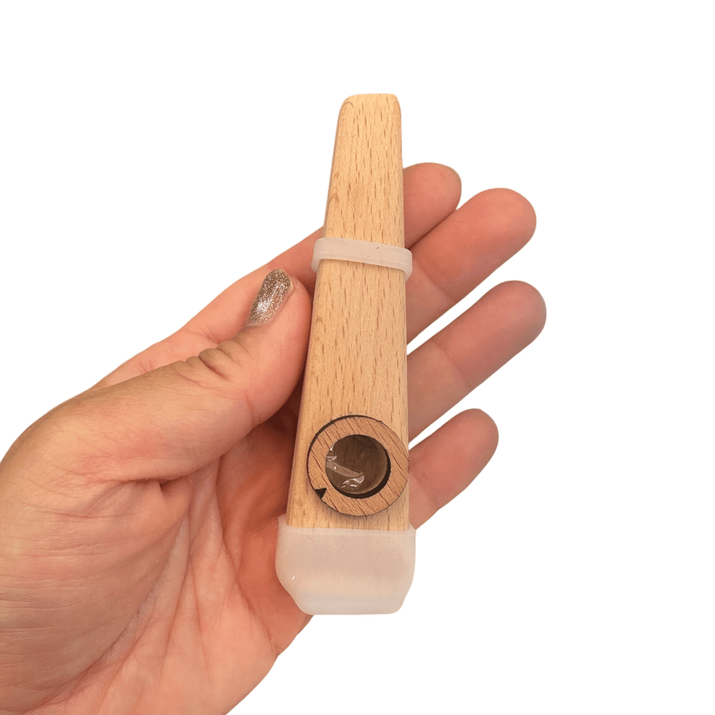 Wooden Kazoo – Handcrafted Hum Sound Toy for Kids & Adults – Natural Musical Fun Instrument by Music Frog Co