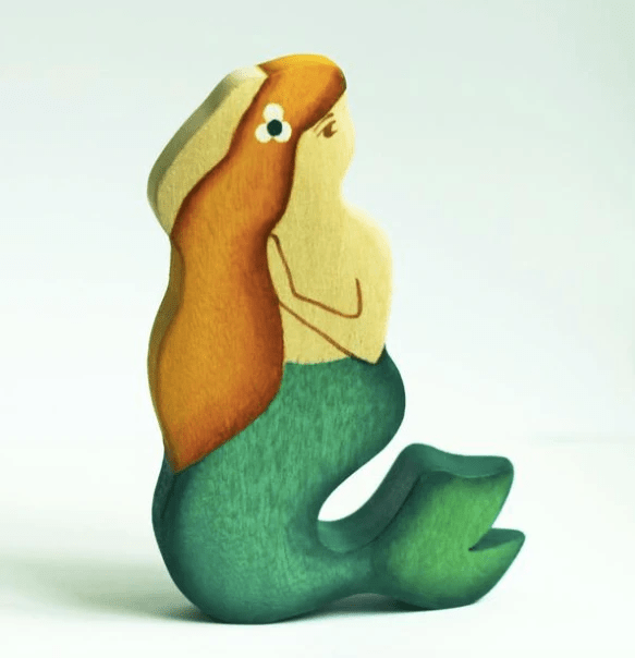 Wooden Mermaid Figure by PoppyBabyCo