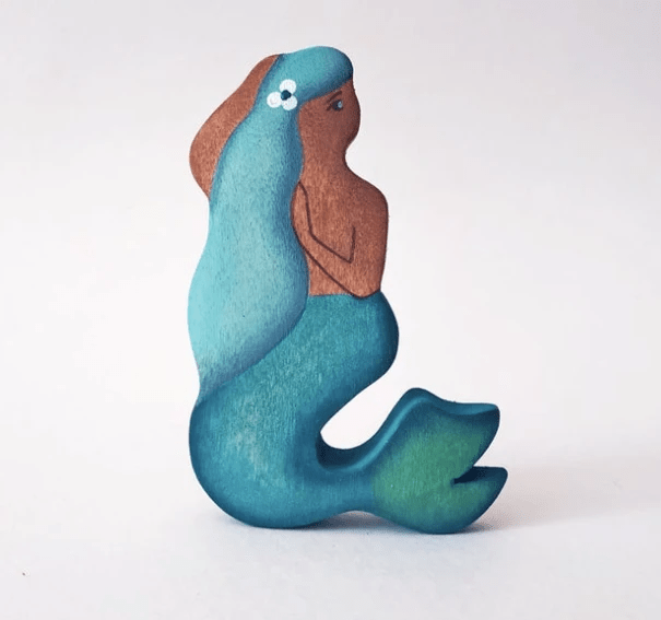 Wooden Mermaid Figure by PoppyBabyCo