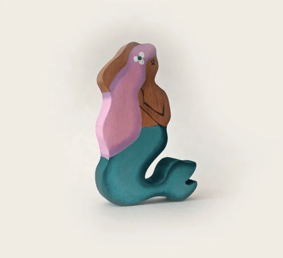 Wooden Mermaid Figure by PoppyBabyCo