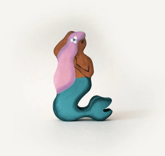 Wooden Mermaid Figure by PoppyBabyCo