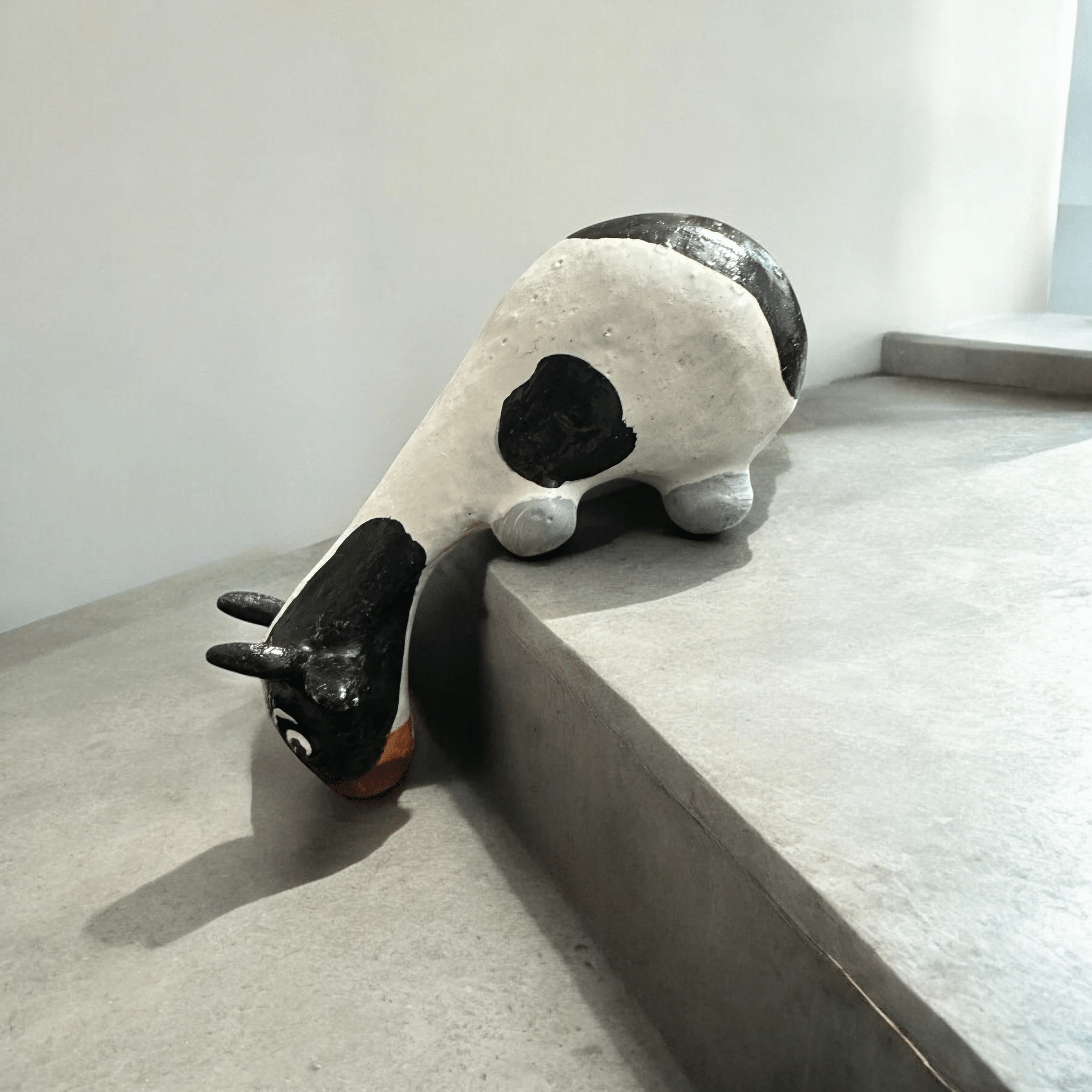 Wooden Minimal Cow Shelf Figurine Decoration by Music Frog Co
